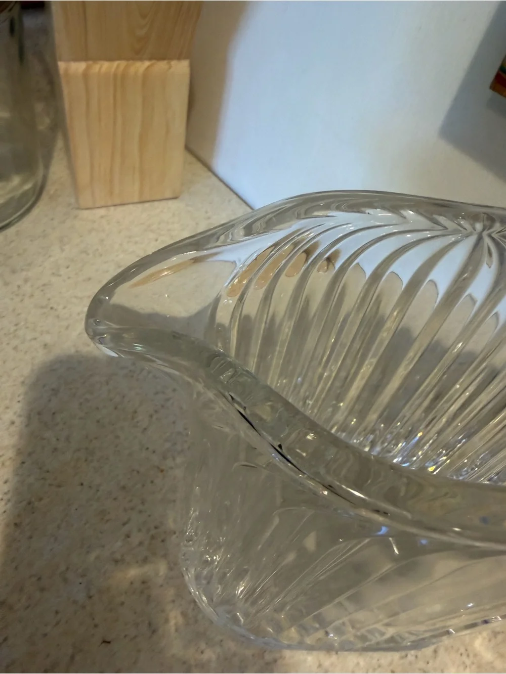 Villeroy & Boch Ribbed Crystal Quadra Art Deco Pitcher 32oz Rare